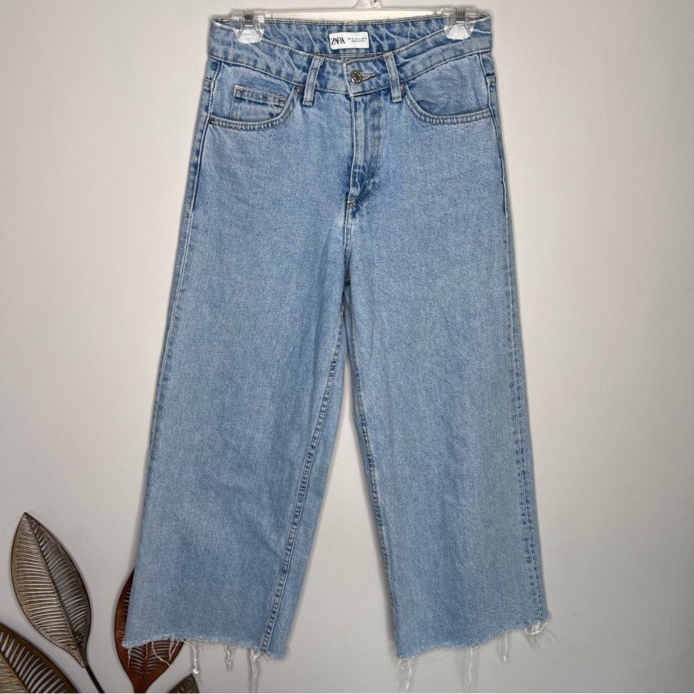 Zara Blue Wide-Leg Jeans - Picture 6 of 11